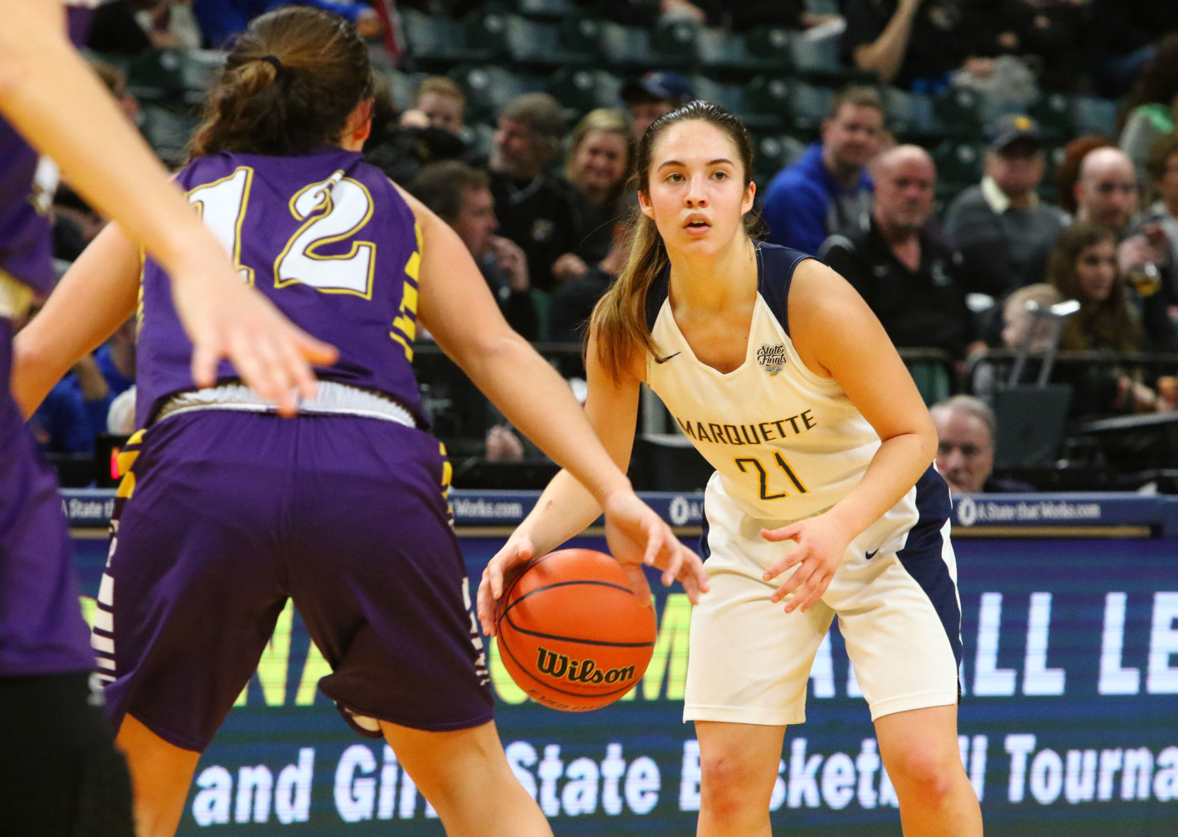 Gallery: Girls Basketball State Finals: Marquette Catholic vs. Vincennes Rivet